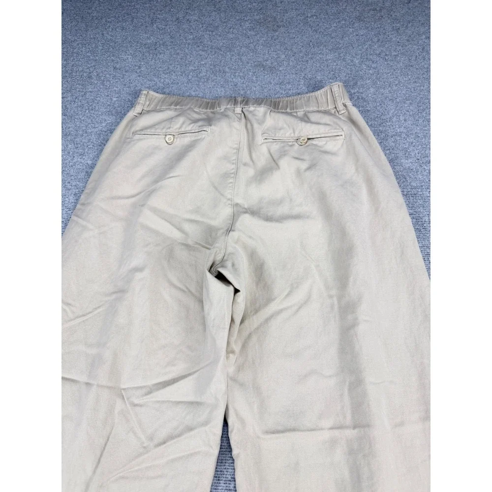 Quince Drapey Twill Pleated Trouser Oatmilk Beige Wide Leg Pants 8